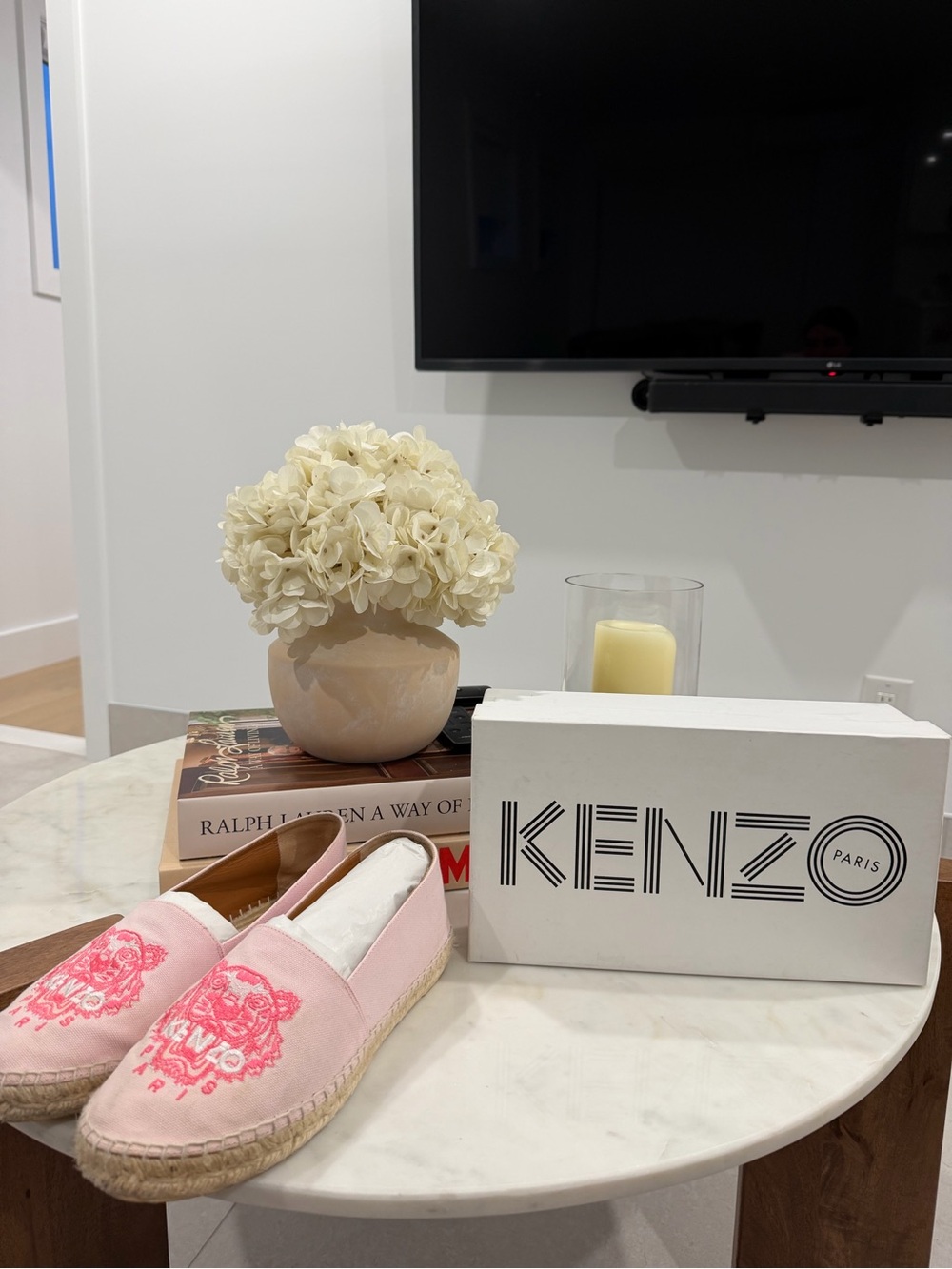Kenzo Pink Embroidered Espadrille Flats